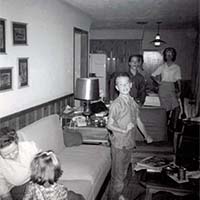 Grandma Helen, Vicky, cousin David & Johnny, and Ruth Anne at Aunt Barbara's, North Richland Hills